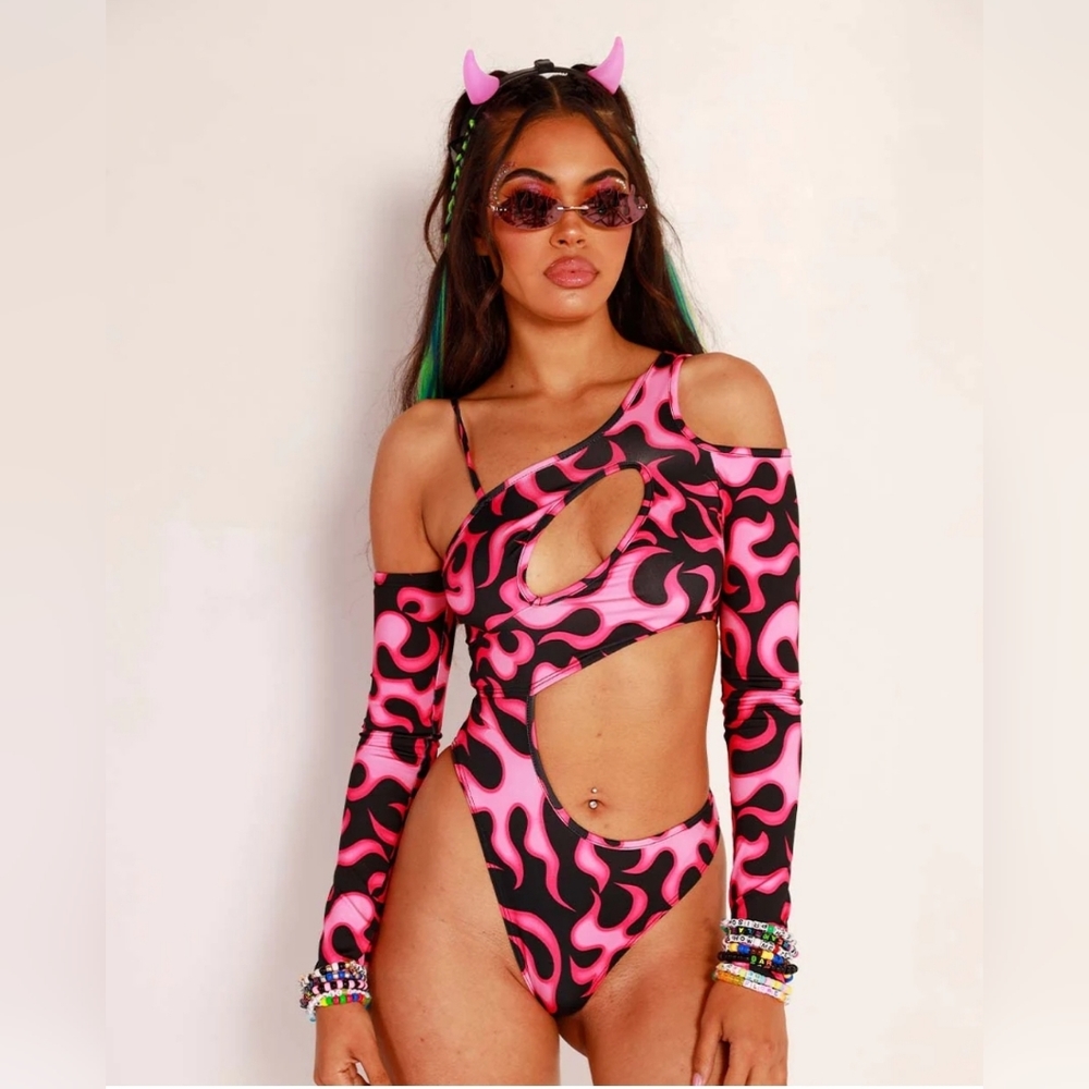 Heart on Fire Cutout Bodysuit
